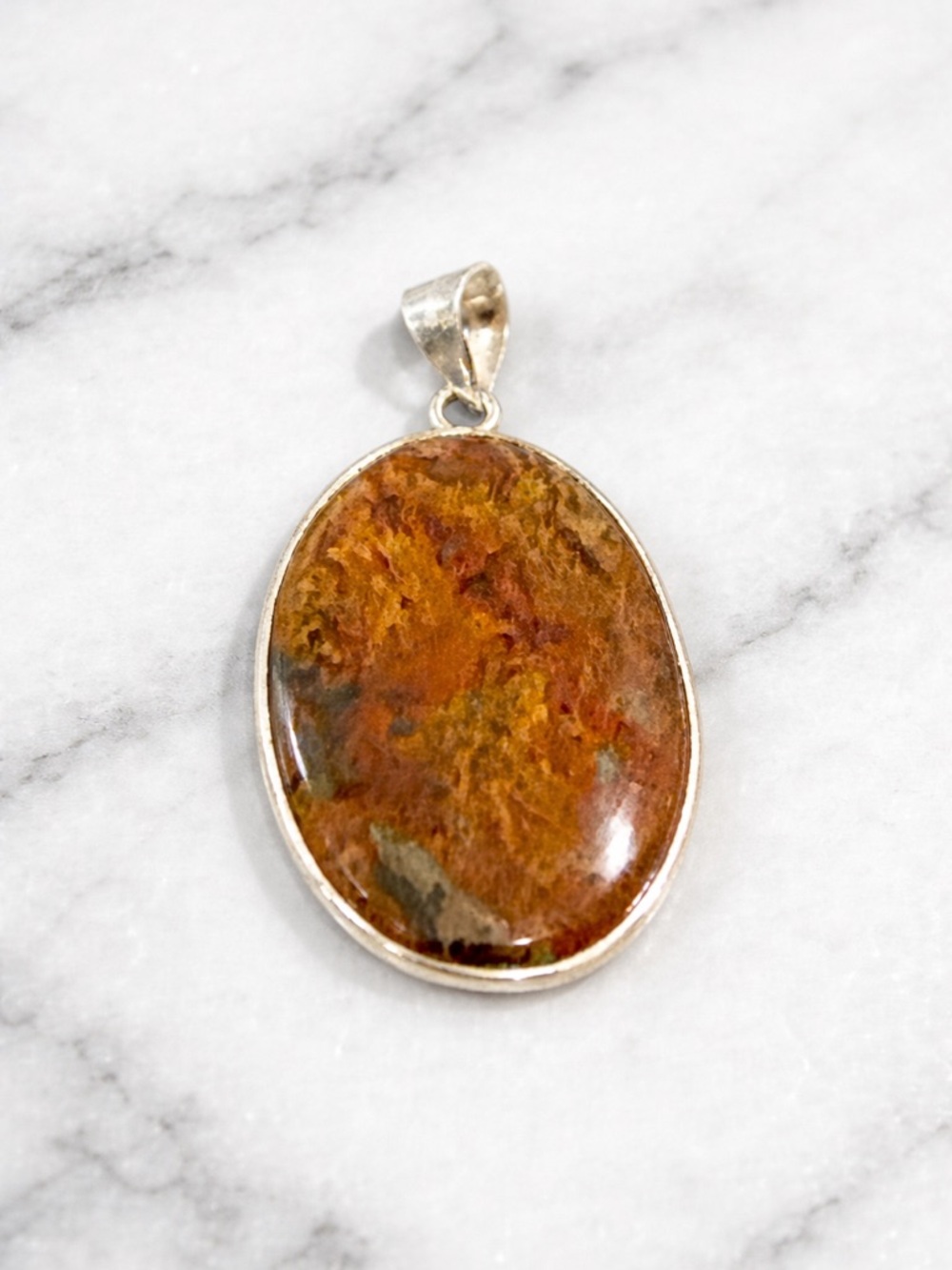 Porcelain Jasper (Exotica Jasper) Pendant Earth Tone Statement Stone